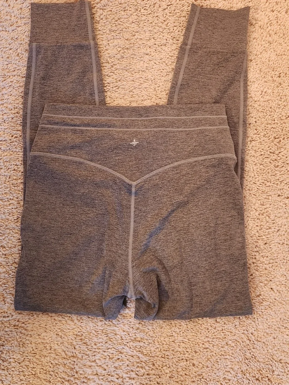 Halara Drawstring High-Waist Cozy Knit Leggings - Heather Taupe Size Small